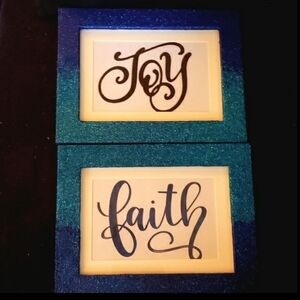 Oceans Blue Sparkle Glimmer Picture Frame Handmade Teal & Royal Blue